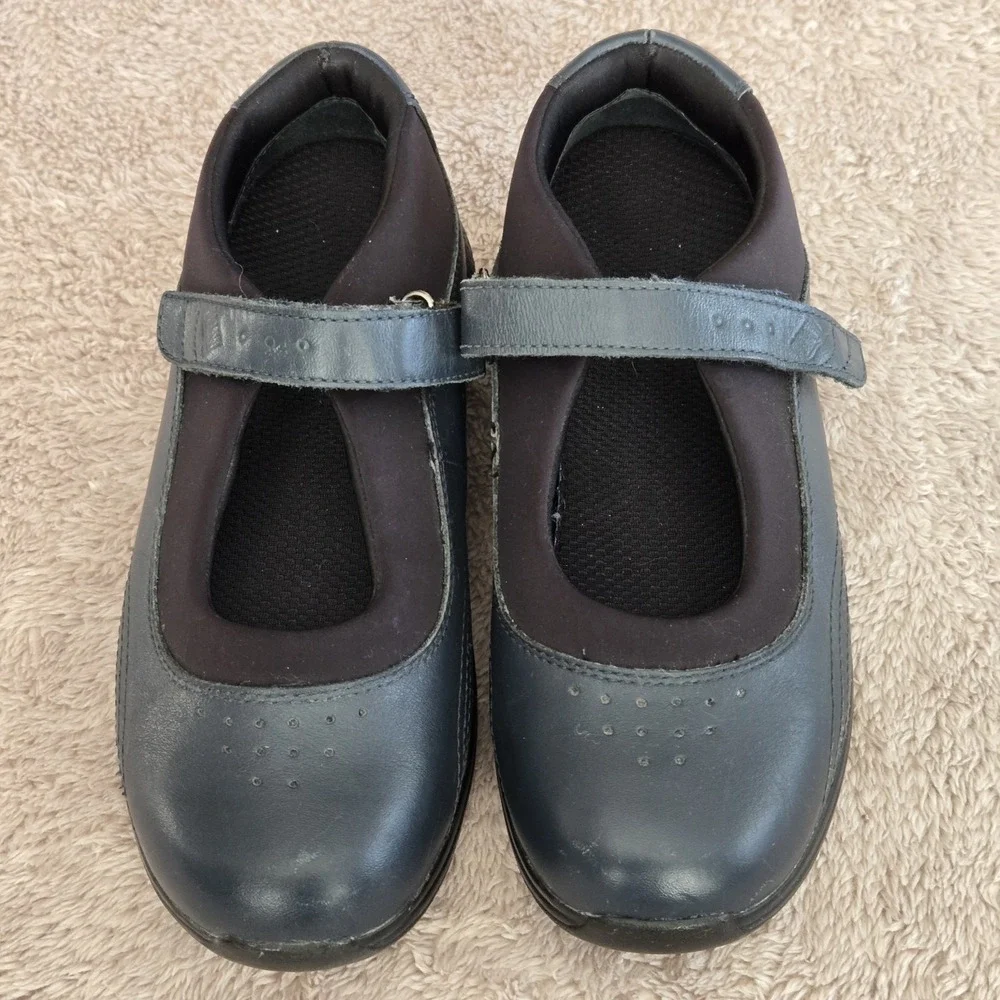 Drew Rose P221 Mary Jane Shoes Black Leather Orthopedic Comfort‎ 7.5W Wide